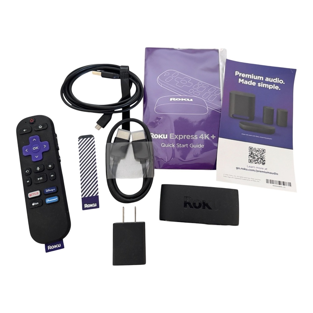 ROKU Express 4K+ Streaming Media Player 3941X2 with Voice Remote and Cables